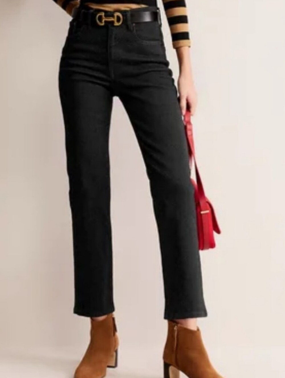 Boden Black Mid-Rise Cigarette Jeans